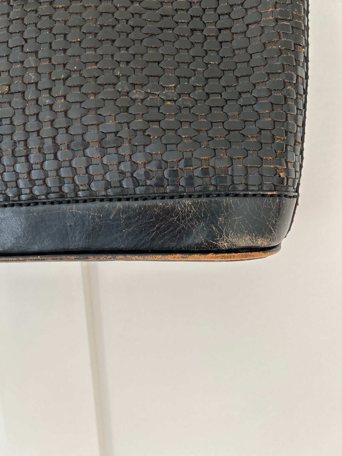 Bottoncina Chocolate Brown Woven Leather Tote Bag