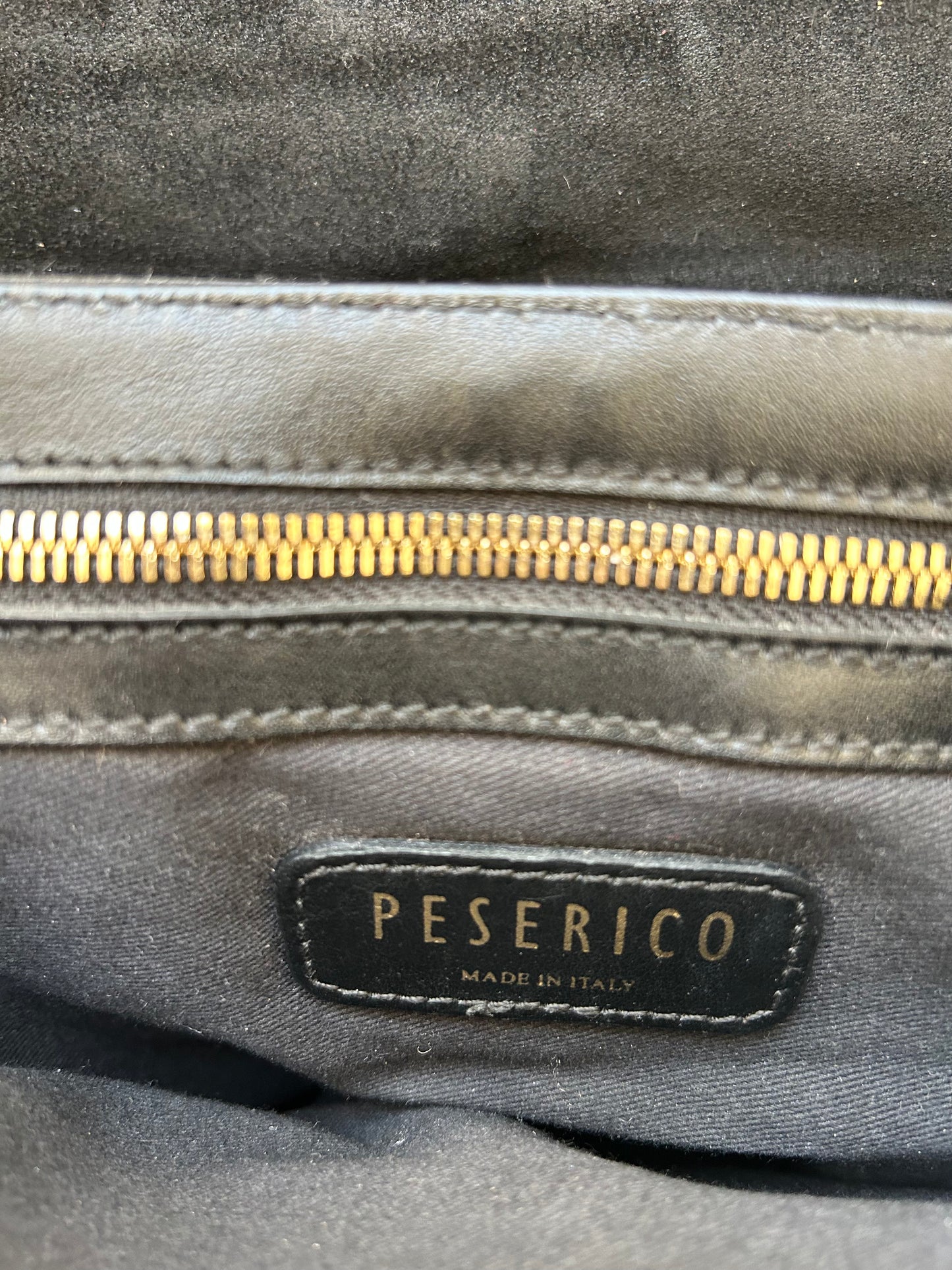 Peserico Dark Brown Leather Shearling Crossbody Bag