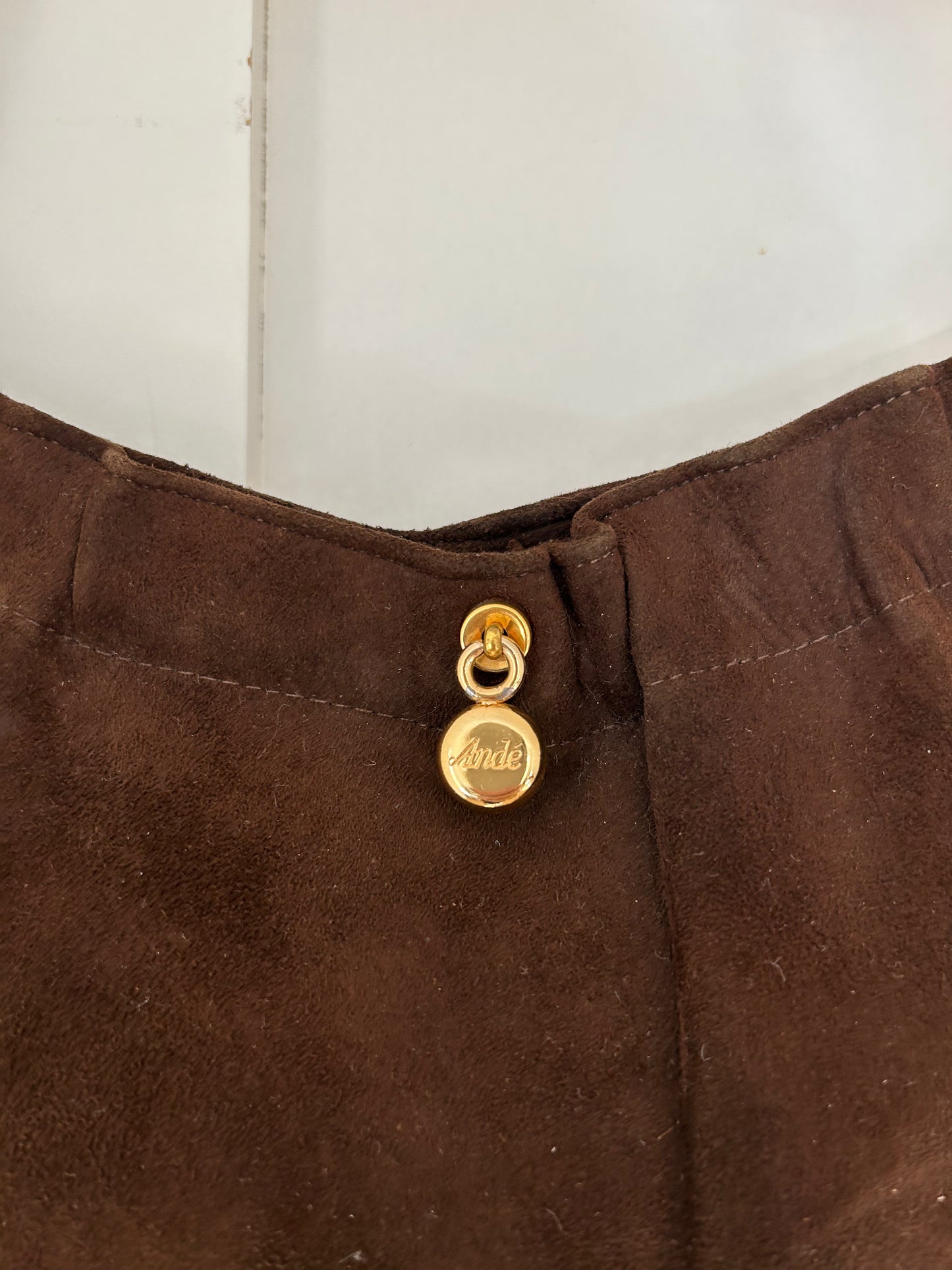 Ande Vintage Chocolate Brown Suede Evening purse