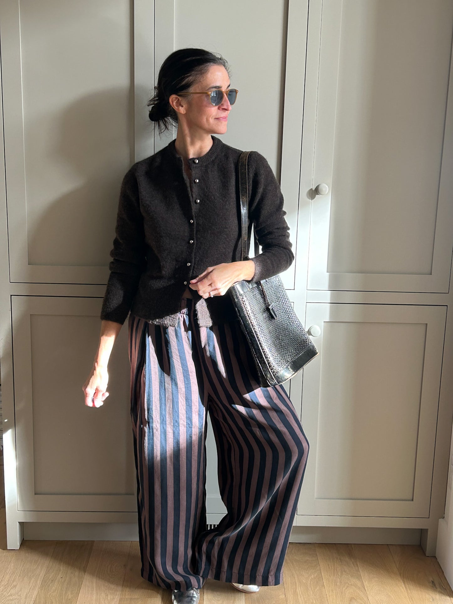 Bottoncina Chocolate Brown Woven Leather Tote Bag